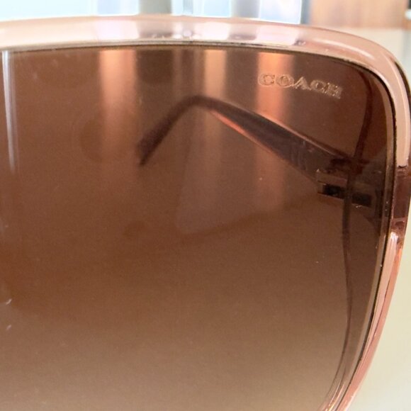 COACH 61mm Gradient Square Sunglasses   TRANSPARENT PINK BRAND NEW main image 5